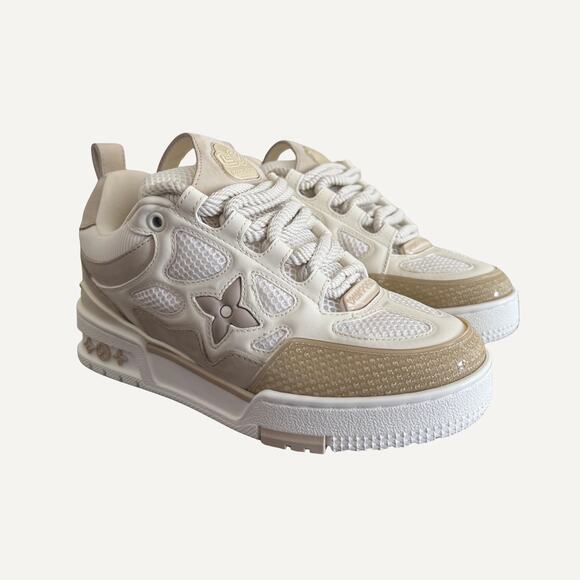 Size 3.5W/2Y - Louis Vuitton LV Skate Sneaker Mesh Beige - Picture 1 of 6